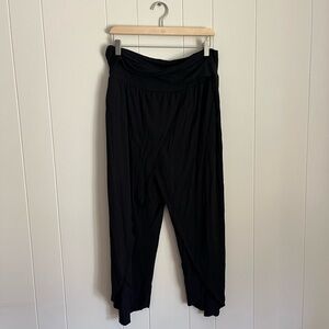 Athleta Black Crossover Wide Leg Cropped Modal Pant Size L